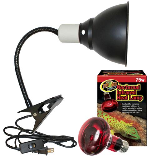 Best Nocturnal Infrared Lighting System with Clamp Lamp & Bulb for Reptiles, Amphibians & Pets - Nighttime Heating & Observation Solution