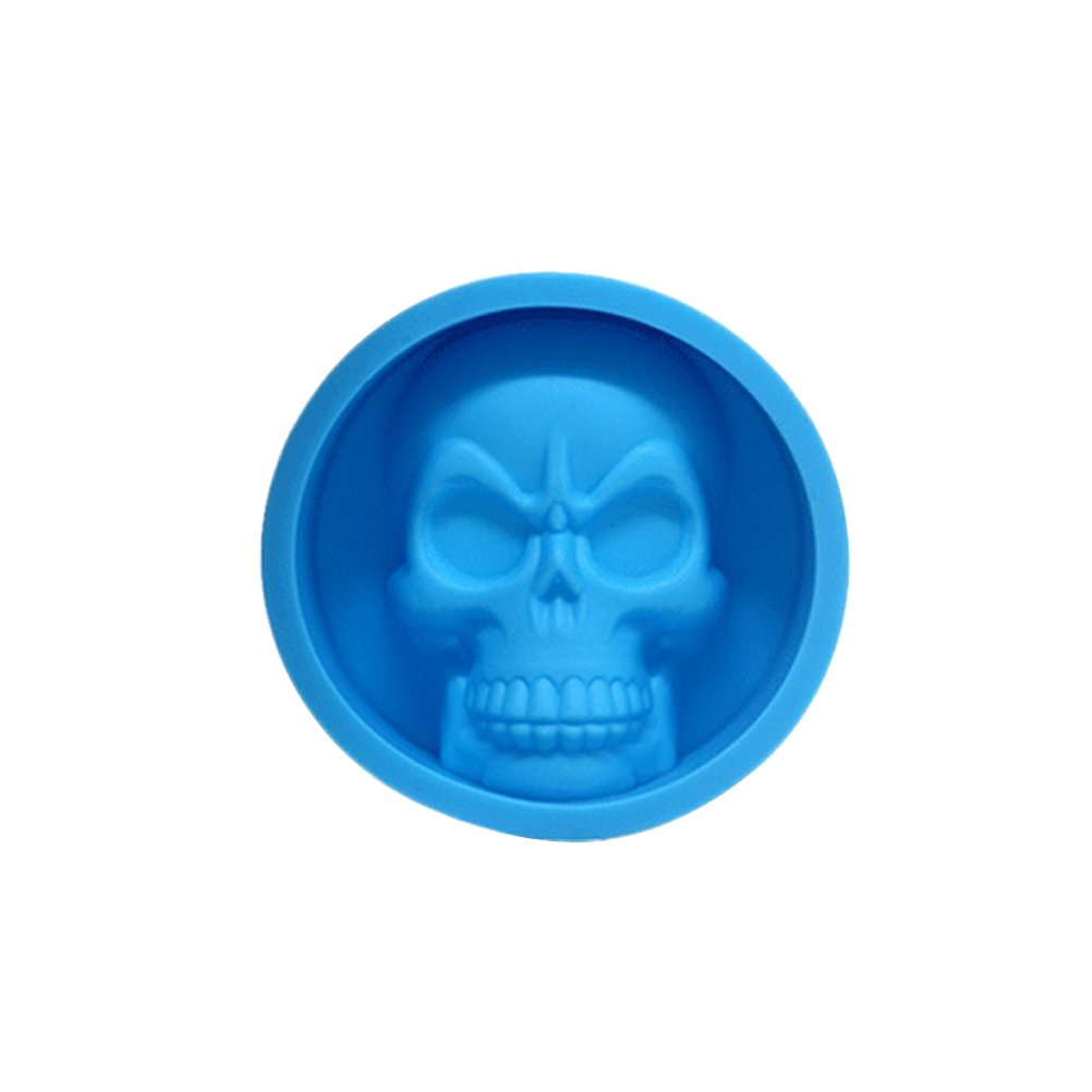 DOITOOL Food Grade Silicone Mini Baking Molds - Skull Shaped DIY Jelly, Cake & Candy Molds for Halloween, Birthday Parties & Baking Decorations (Blue)