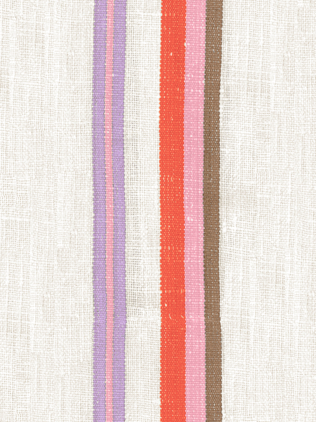 Lingua Franca 'Life is a Banquet' Stripe Wallpaper - Lilac & Melon Floral Pattern | Perfect for Bedroom, Living Room & Nursery Decor