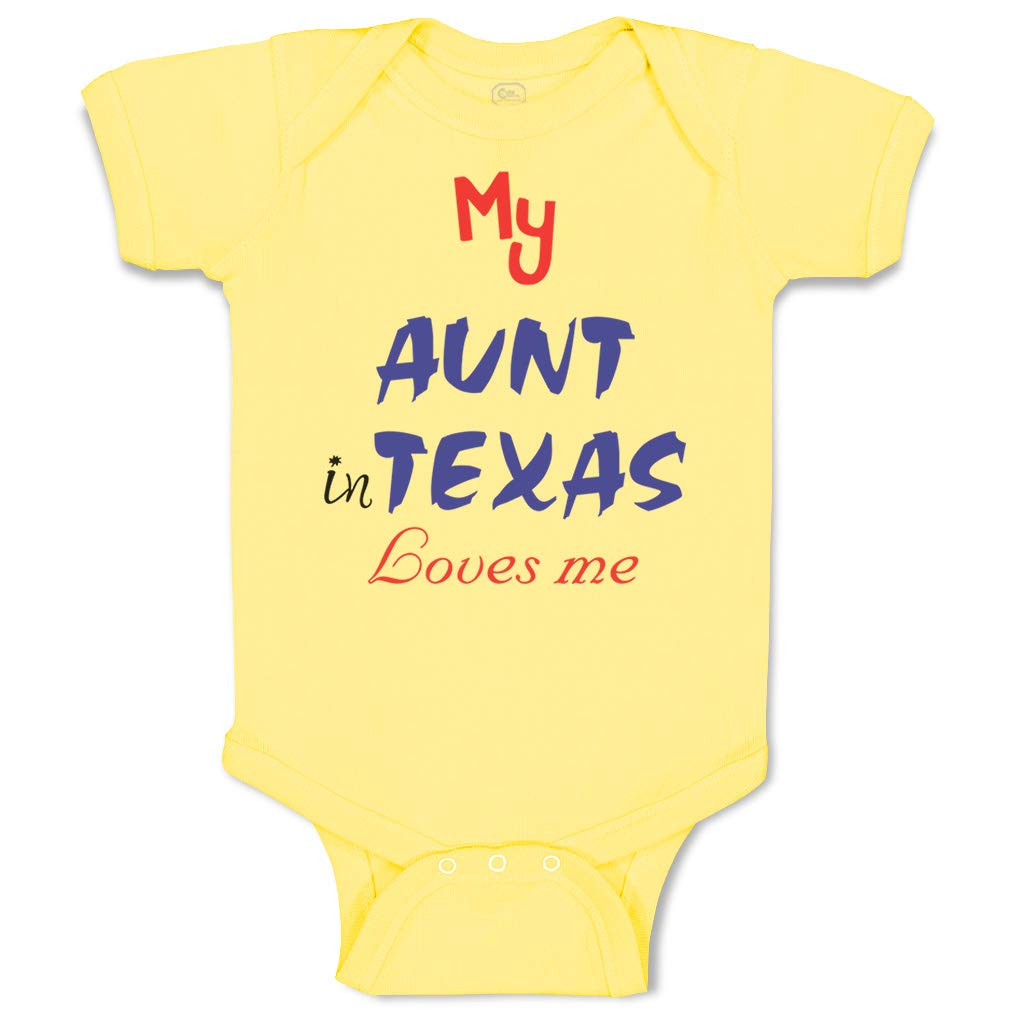 Custom Baby Bodysuit - 'My Aunt in Texas Loves Me' Cotton Onesie for Boys & Girls | Soft Newborn Outfit for Gifts, Photos & Family Reunions