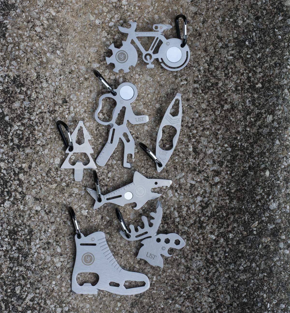 UST Tool-a-Long Multi-Tool Carabiner - Durable Compact Stainless Steel Construction for Hiking, Camping & Outdoor Adventures | Perfect for Gear Organization, Survival Kits & Everyday Carry