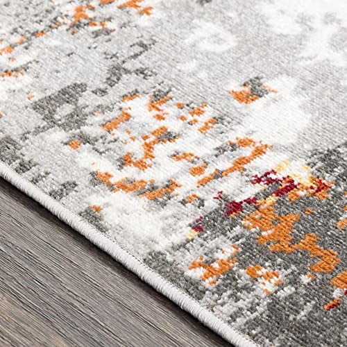 Mark&Day Modern Burnt Orange Area Rug 8x10 – Soft Kourou Design for Living Room, Bedroom, Kitchen – Orange Beige Carpet (7'10