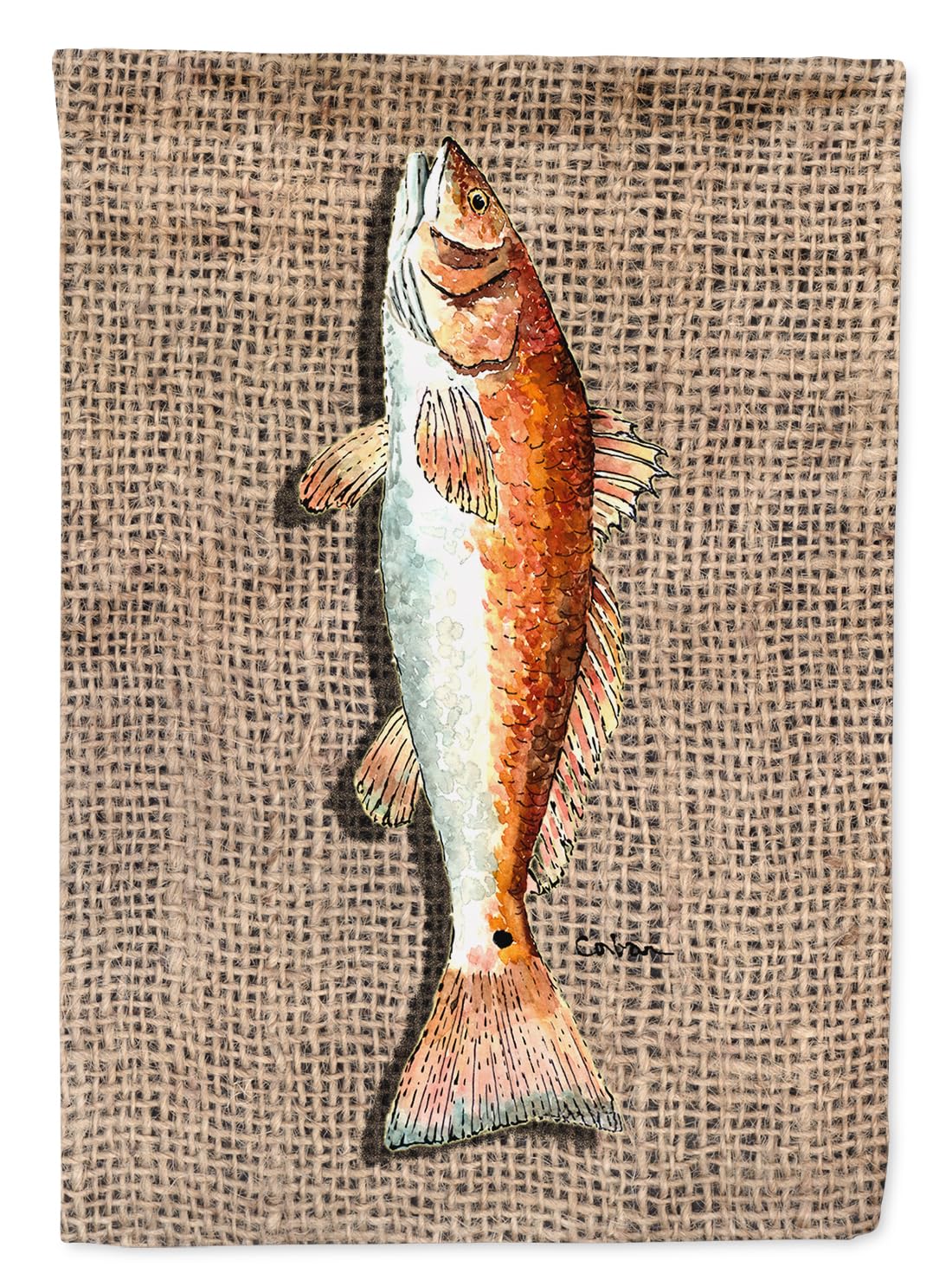 Caroline's Treasures 8736GF Red Fish Decorative Garden Flag - Outdoor Yard Banner for Mailbox, Patio, Flower Beds - Vibrant Multicolor Weather-Resistant Artwork (Perfect for Seasonal Decor & Coastal-Themed Landscaping)