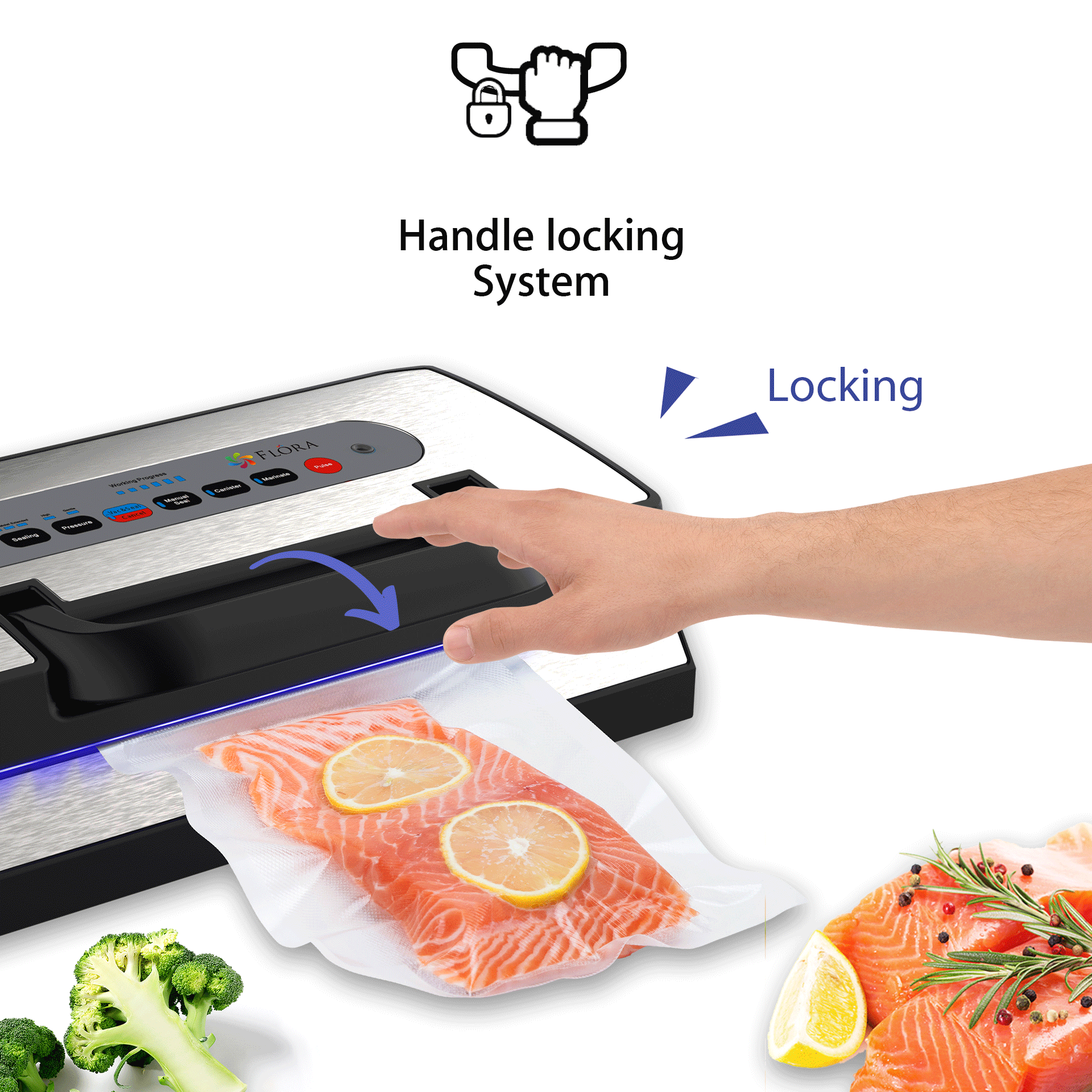 Flora Heavy Duty Commercial Food Vacuum Sealer Machine with 6m Bag Roll - FL FVS 5188 | Perfect for Restaurant, Deli & Home Food Storage | AU Stock