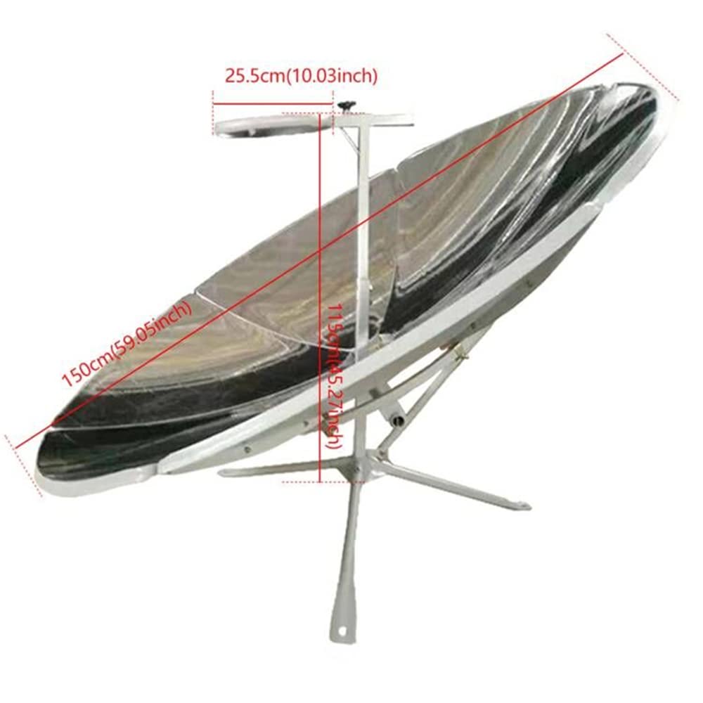 TBVECHI Portable Solar Oven with 59-Inch Diameter - High Temperature Solar Cooker (700-1000°C) for Outdoor Camping, BBQ, and Emergency Cooking - 1800W Solar Oven for Eco-Friendly Meals in Backyard, Picnics & Off-Grid Living