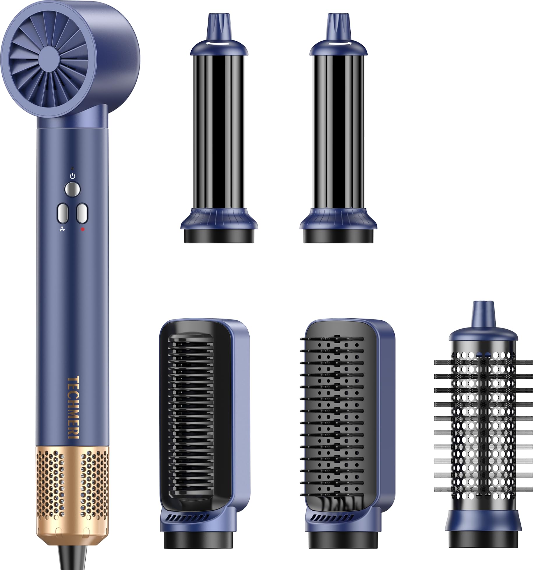 6-in-1 Ionic Hair Dryer Brush & Hot Air Styler - 38m/s High Speed Blowout for Fast Drying, Curling & Straightening | Perfect for Salon-Quality Styling at Home, Travel & Daily Hair Care (Suitable for All Hair Types)