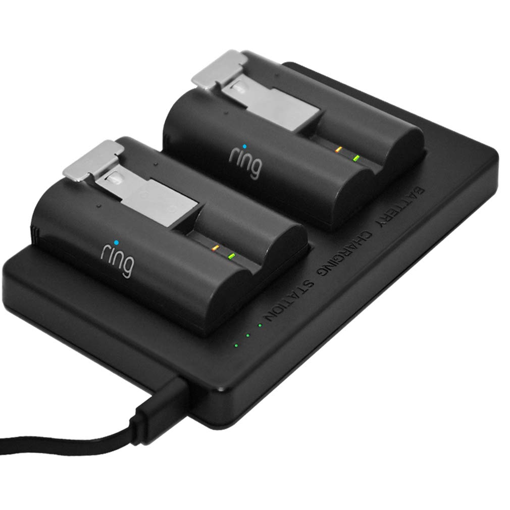 Ring Rechargeable Battery Charger - Dual Charging Station for Ring Spotlight Cam, Video Doorbell 2/3/4 & Stick Up Cam (Batteries Not Included) | Home Security & Outdoor Camera Accessories