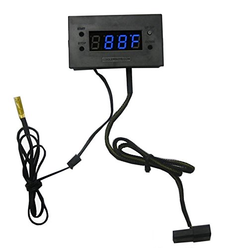 Coolerguys Digital LED Thermal Monitor with 4-Pin Molex Power (12V) - Perfect for PC Case Temperature Monitoring & Gaming Rig Cooling