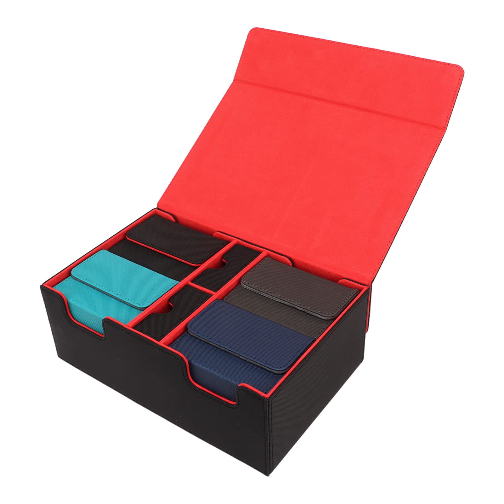 400+ Card Deck Holder - PU Leather Magnetic Closure Commander Card Storage Box for MTG, Pokemon, Yu-Gi-Oh - Perfect for Game Nights, Travel & Collectible Card Organization