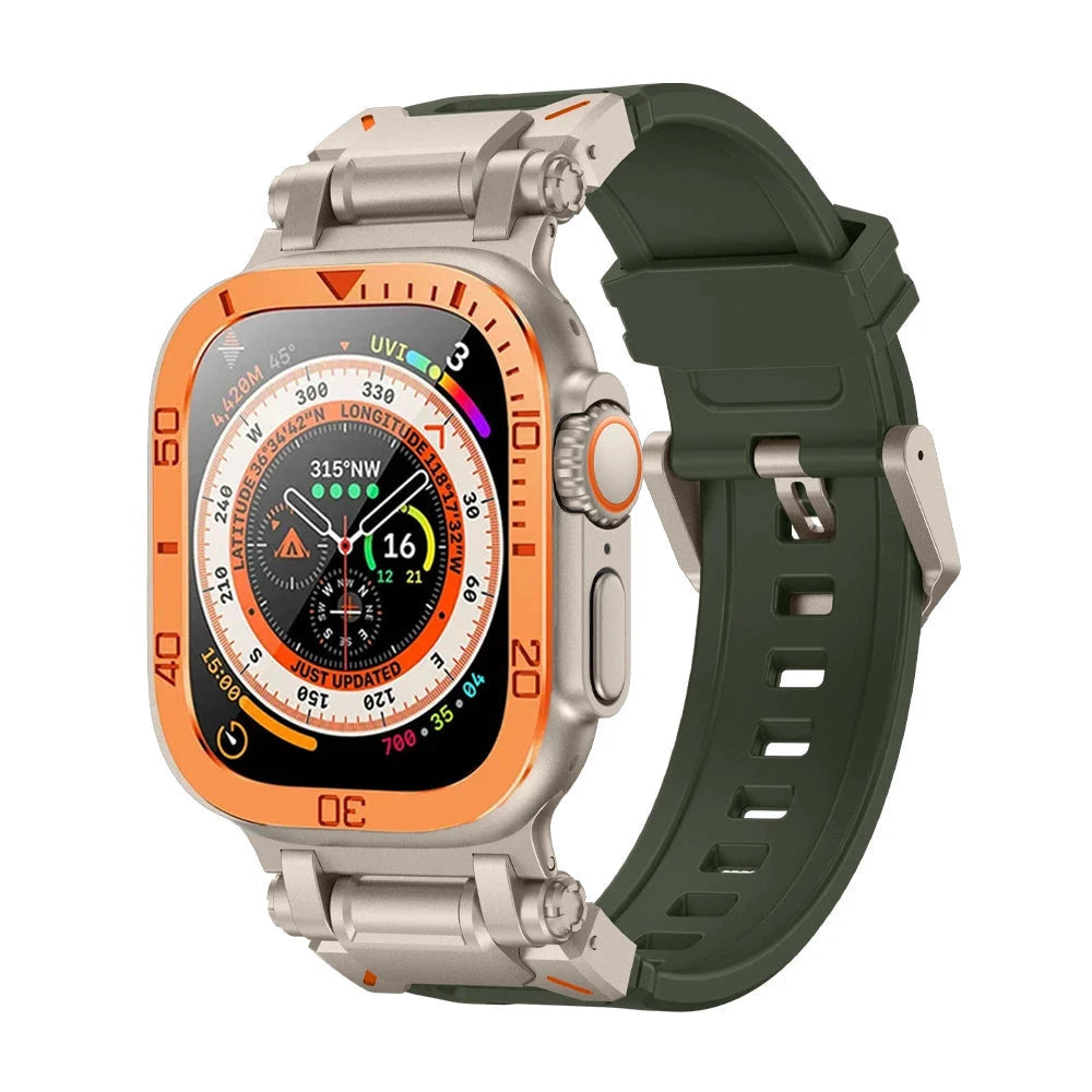 Durable Silicone Band with Stainless Steel Case & Tempered Glass - Perfect for Outdoor Sports, Fitness & Everyday Wear