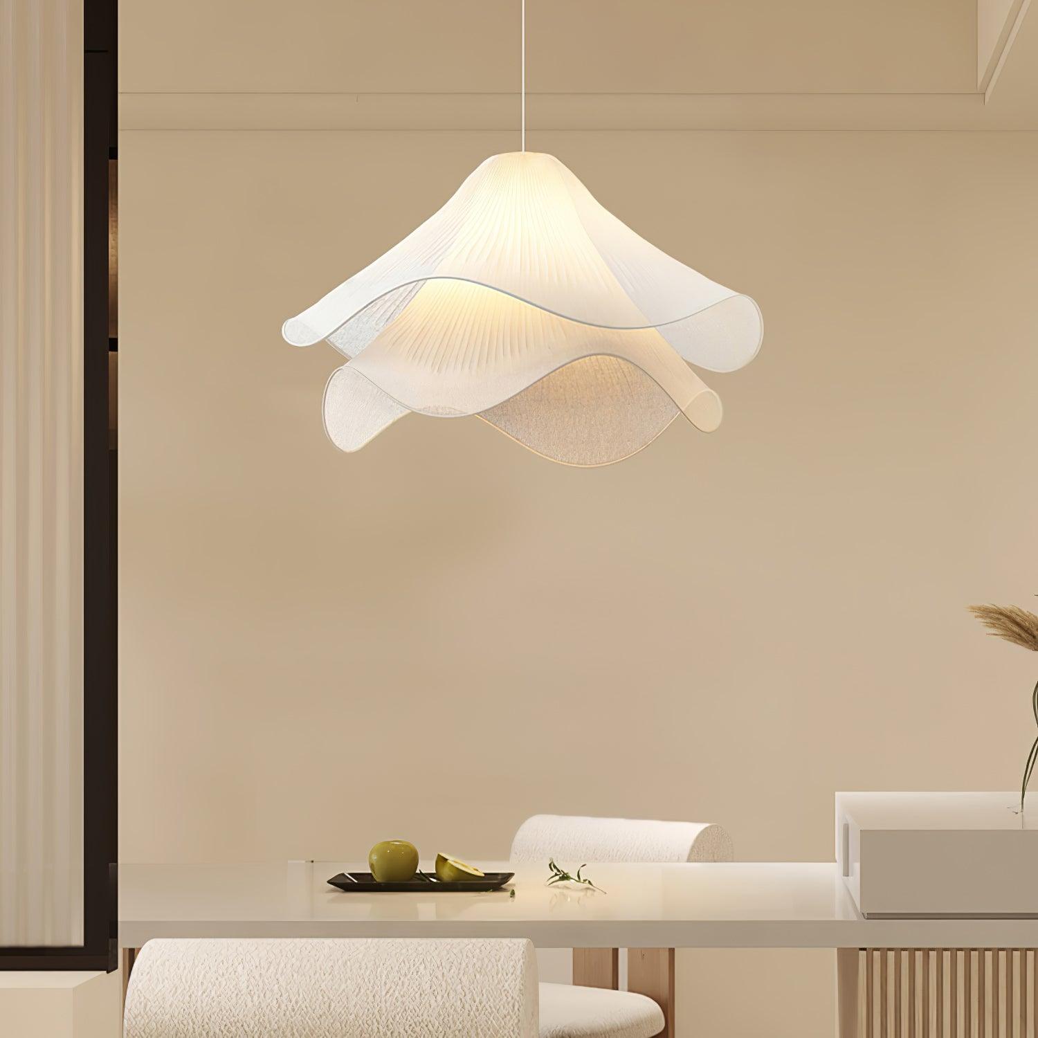 Ethereal Bloom Plug-in Pendant Light - Modern Floral Glass Ceiling Lamp for Bedroom, Living Room & Dining Room Decor