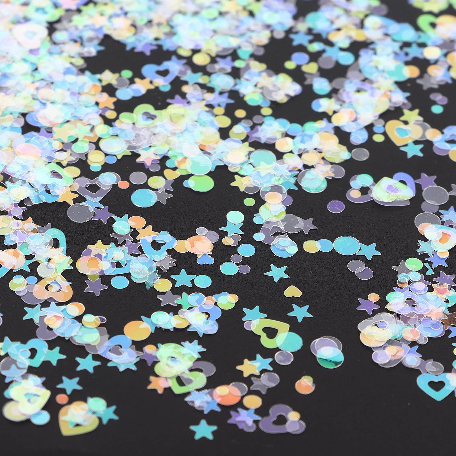 Glitter Confetti for Nails - Round Resin Sequins for Nail Art, DIY Crafts & Handmade Decorations | Easy to Clean Nail Glitter for Professional & Home Manicures, Scrapbooking & Party Decor