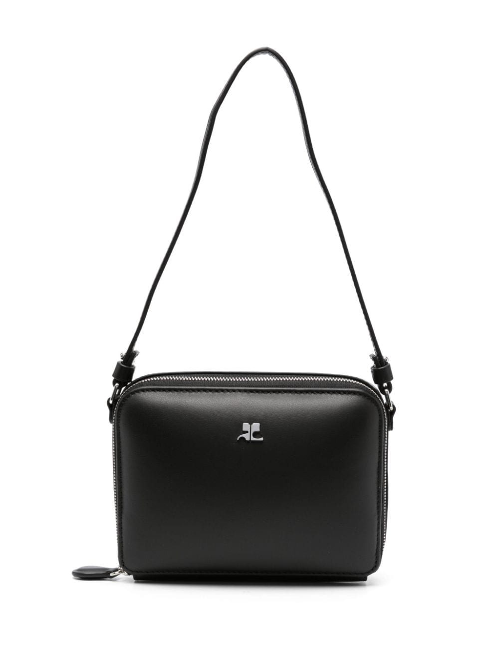 Authentic COURREGES PRE Leather Handbag for Women - Stylish Black Shoulder Bag for Work, Travel & Everyday Use