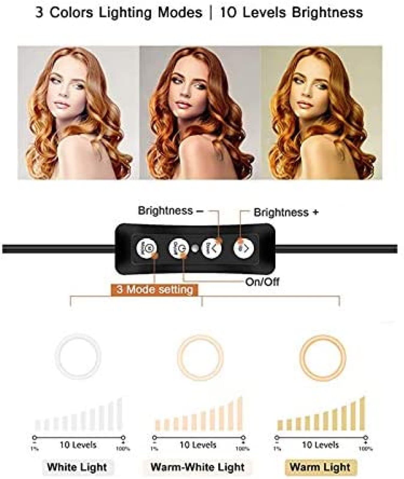 KRASS 12 Inch Selfie Ring Light with Tripod Stand & Phone Holder - Dimmable LED Ring Light with 3 Color Modes & 10 Brightness Levels - Perfect for YouTube Videos, TikTok Live Streaming, Vlogging, Makeup, Photography & Content Creation