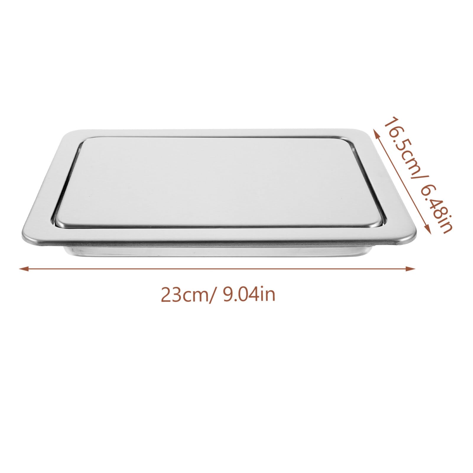 Zerodeko Stainless Steel Waste Chute Lid - Square Trash Can Replacement Cover with Swing Design, 430 Stainless Steel Clamshell Construction - Perfect for Kitchen, Bathroom & Outdoor Garbage Bins