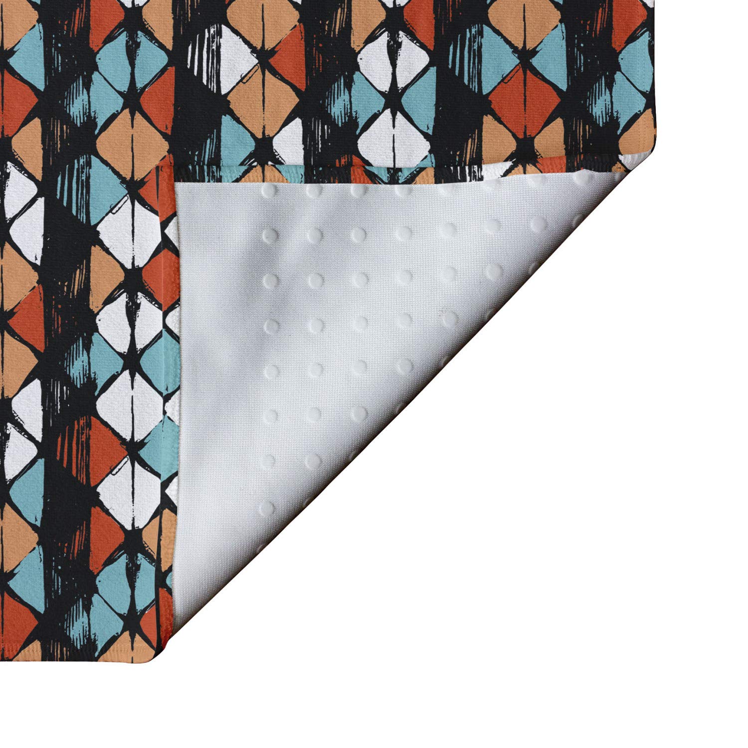 Ambesonne Non-Slip Yoga Mat Towel - Geometric Hexagonal Design, Sweat Absorbent Workout Cover for Yoga & Pilates (25