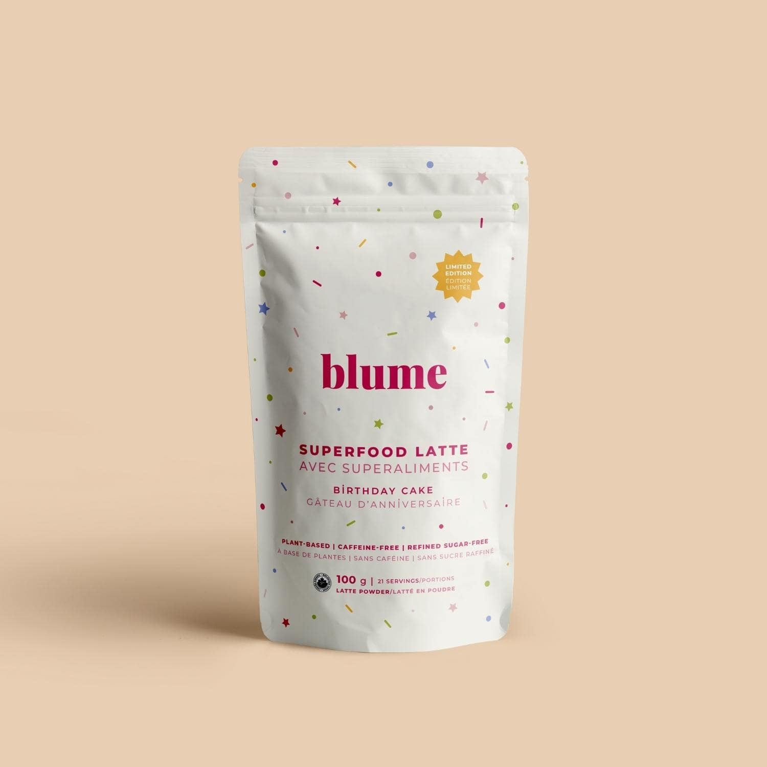BLUME Superfood Latte - Birthday Cake Flavor | Organic, Dairy-Free, Vegan | Perfect for Celebrations, Morning Boost & Healthy Indulgence