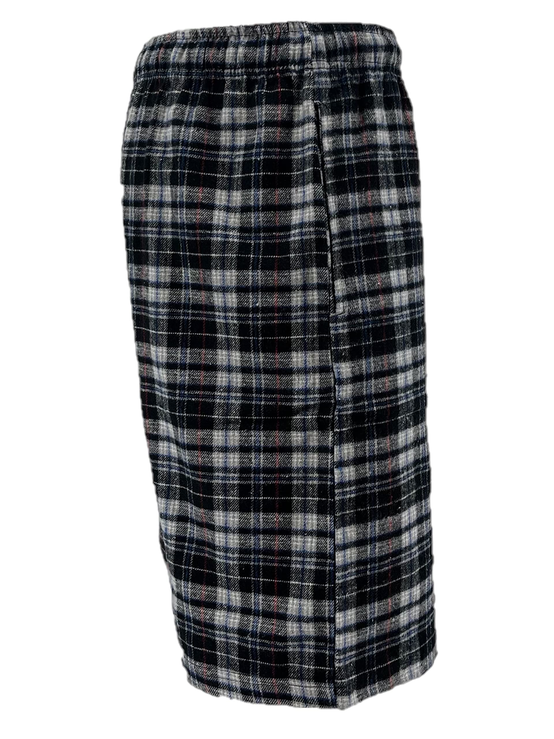 Men's Flannel Pajama Shorts - Super Soft Cotton Plaid Sleep Shorts with Pockets & Adjustable Drawstring - Perfect for Lounging, Sleeping & Home Comfort