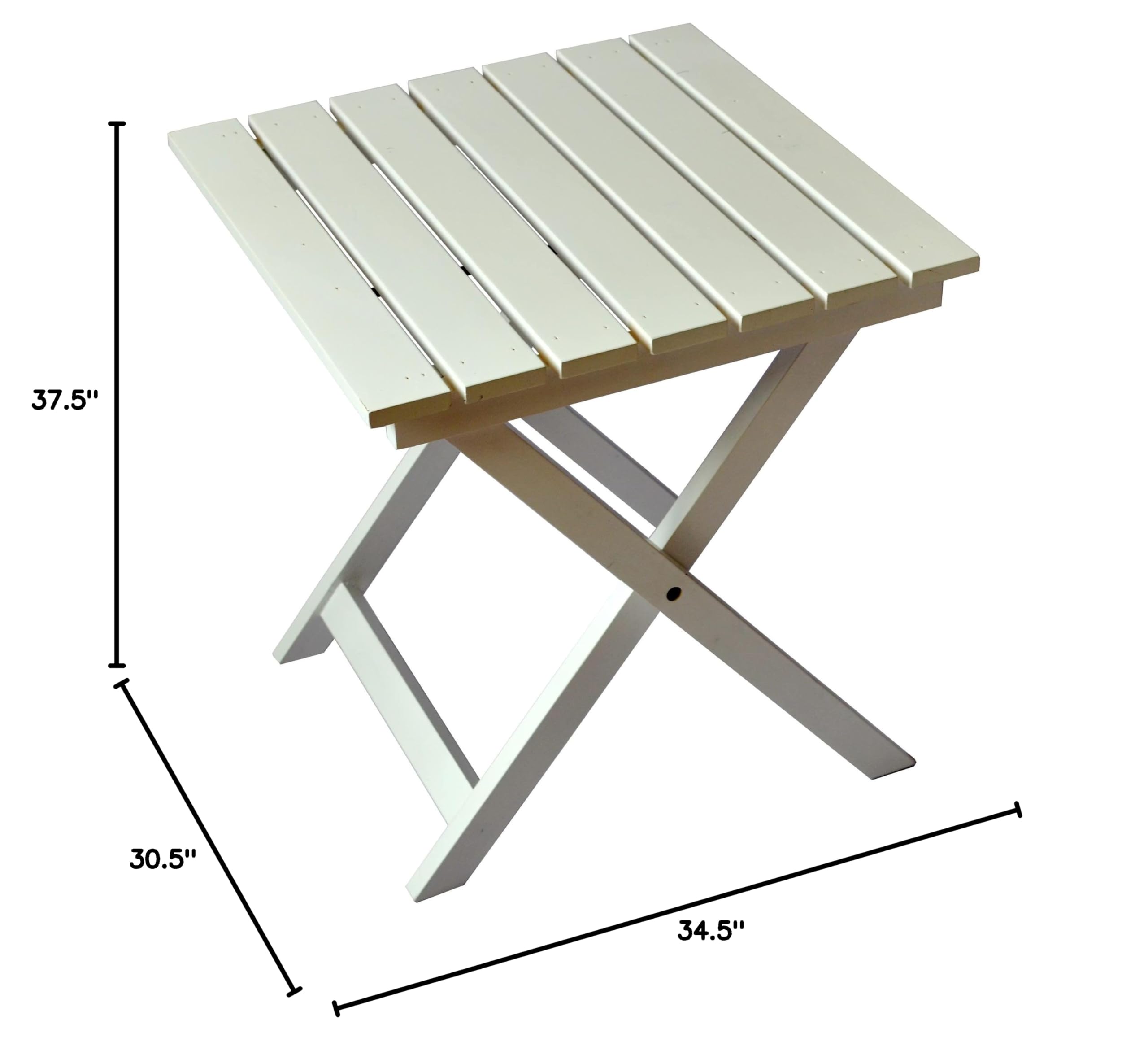 Premium White Solid Cedar Adirondack Chair with Built-in Bottle Opener & Matching Folding Table - Extra Wide Comfort for Outdoor Patio, Garden, Poolside & Backyard Relaxation