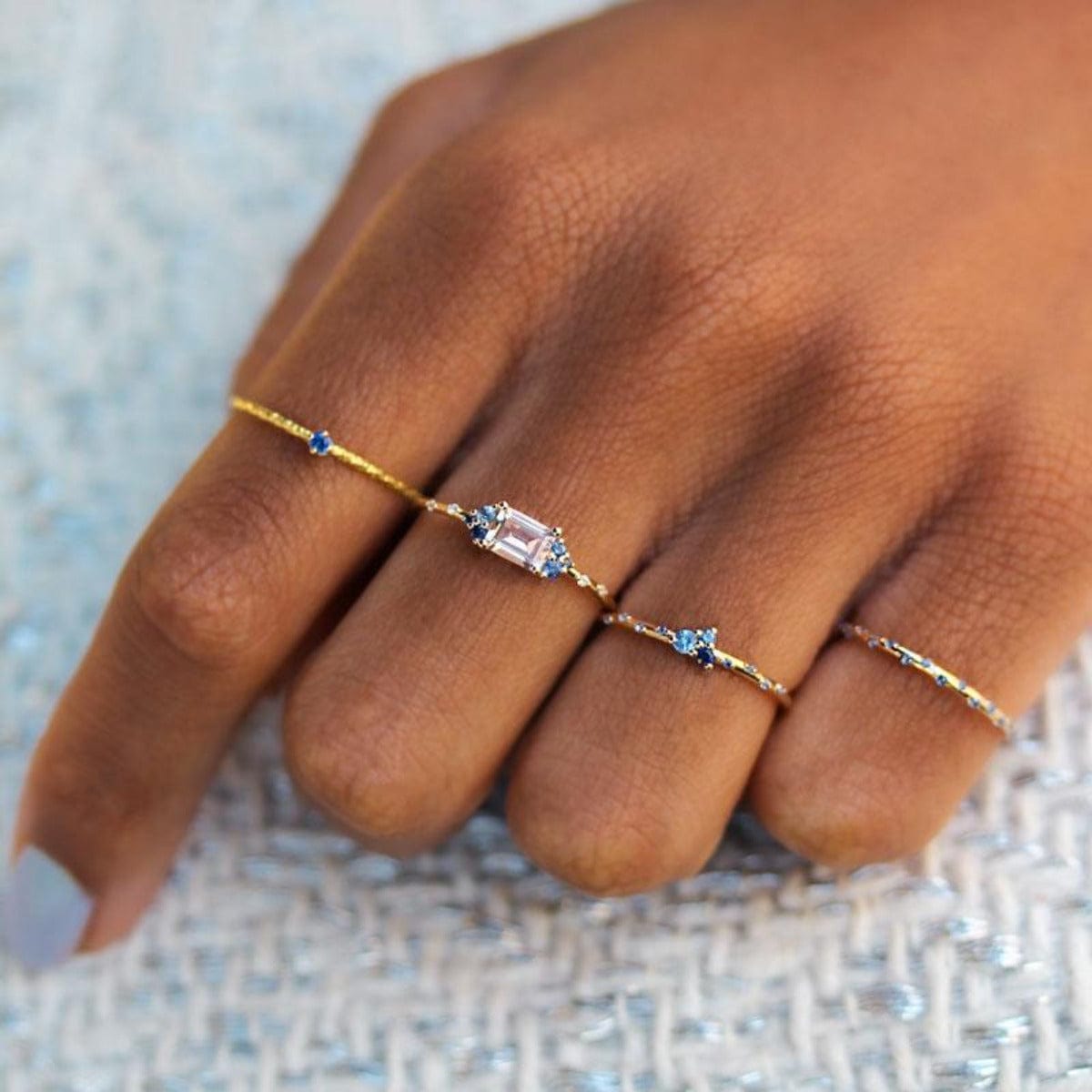 Starry East West Ring - Elegant Gold Plated Zodiac Constellation Ring for Women | Perfect for Gifts, Anniversaries, and Everyday Wear