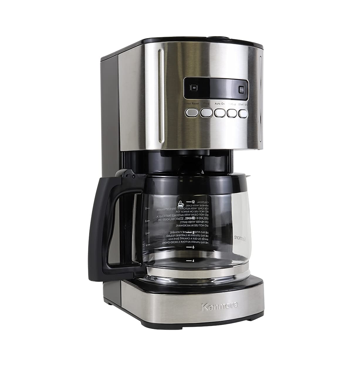 Kenmore 840704 12-Cup Programmable Coffee Maker with Stainless Steel/Black Finish - 3-Pack for Home, Office, or Restaurant Use - Perfect for Brewing Large Batches of Coffee Quickly and Efficiently