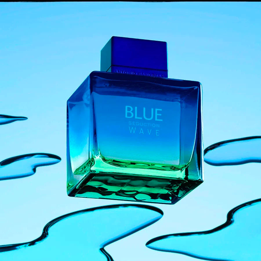 Blue Seduction Wave 3.4 oz Eau De Toilette for Men - Fresh Aquatic Cologne for Day & Night Wear, Work & Date Nights
