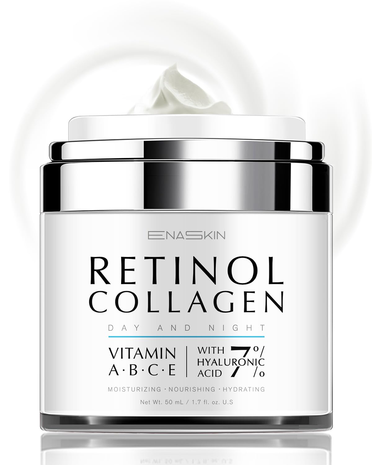 EnaSkin Retinol Cream for Face - Anti-Aging Moisturizer with Collagen for Wrinkles, Day & Night Use for Women & Men, Hydrating Facial & Neck Cream 1.7 Fl Oz - Perfect for Dry Skin & Fine Lines Reduction