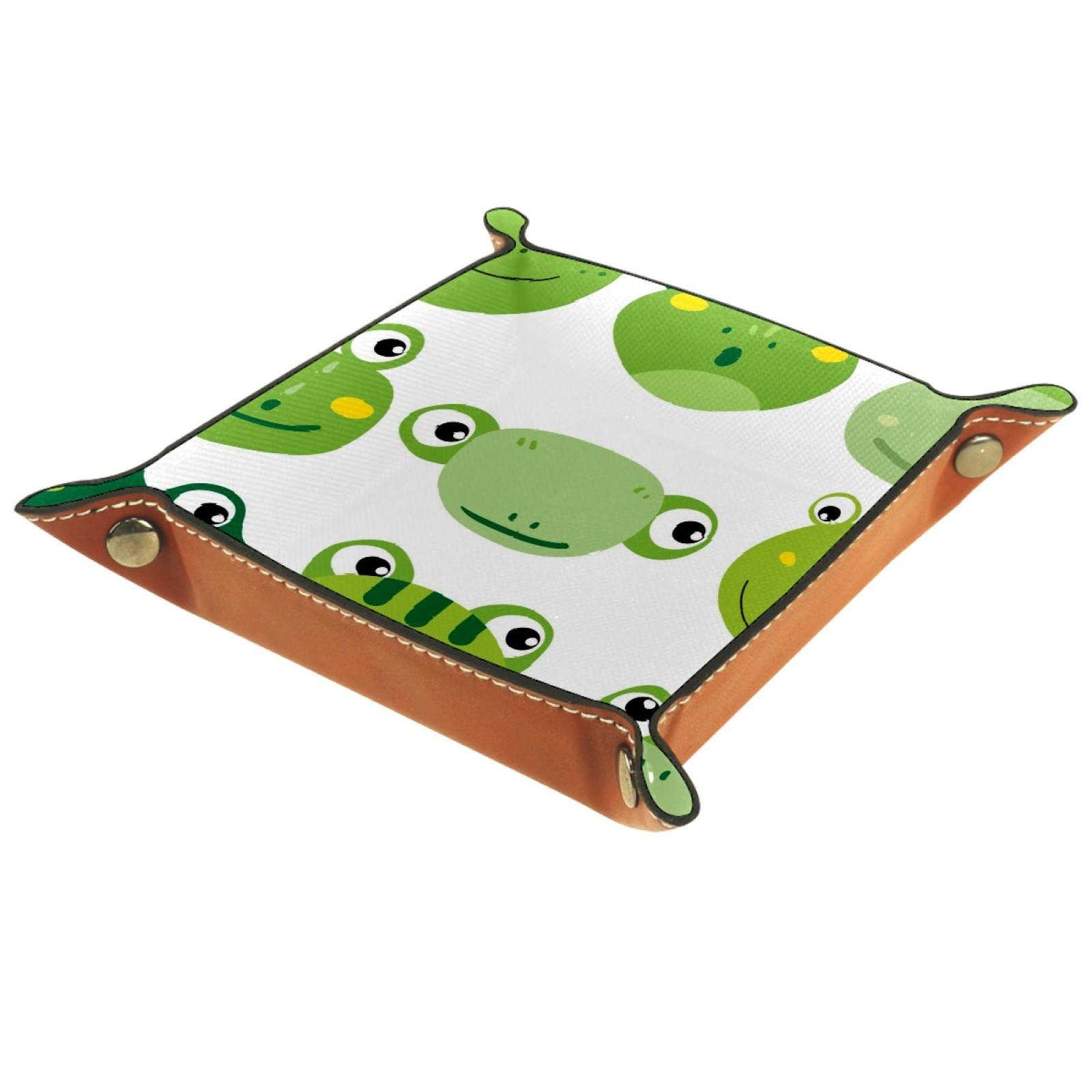 Stylish Tray Organizer for Desk & Dresser - Perfect for Office Keys, Wallet, Coins & Jewelry Storage - Frog Green Catchall Tray for Men & Women - Ideal for Nightstand, Vanity & Home Organization