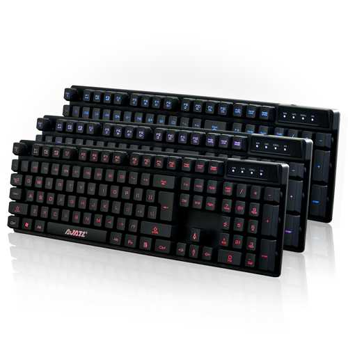 AJazz Cyborg Soldier 104-Key RGB Backlit Mechanical Gaming Keyboard - Wired USB Mechanical Keyboard with Tactile Switches for PC Gamers & Office Work