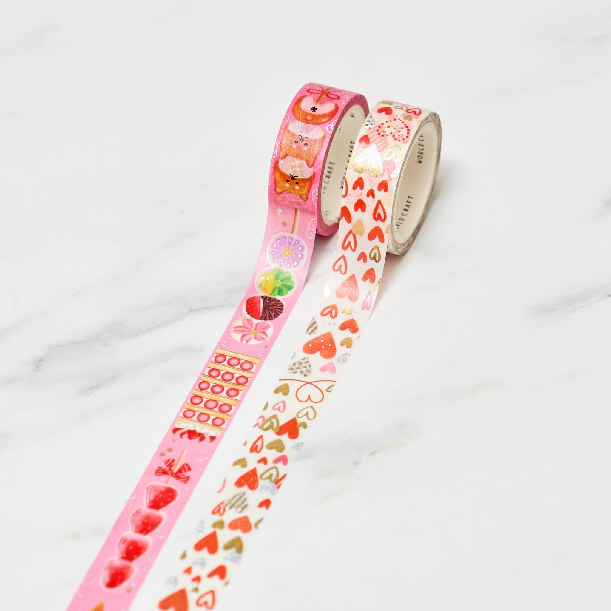 Sweet Love Series Vertical Foil Masking Tape - Premium Decorative Washi Tape for Scrapbooking, DIY Crafts, Gift Wrapping & Home Decor | WORLD CRAFT