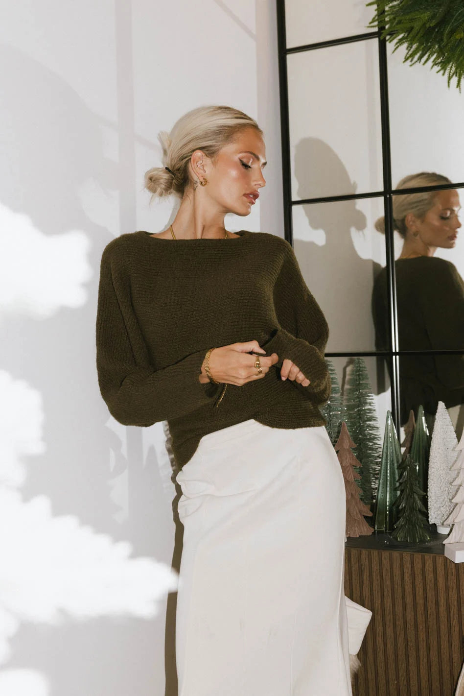 Azura Knit Sweater Women's Green Pullover | Soft Comfortable Winter Casual Wear | Perfect for Office, Date Night & Weekend Outings