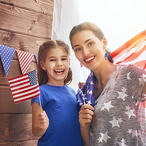 Patriotic USA Flag Earrings for Women - Red White & Blue Dangle Drop Earrings, 4th of July Independence Day Jewelry Gift - Perfect for Parties, Festivals & National Celebrations