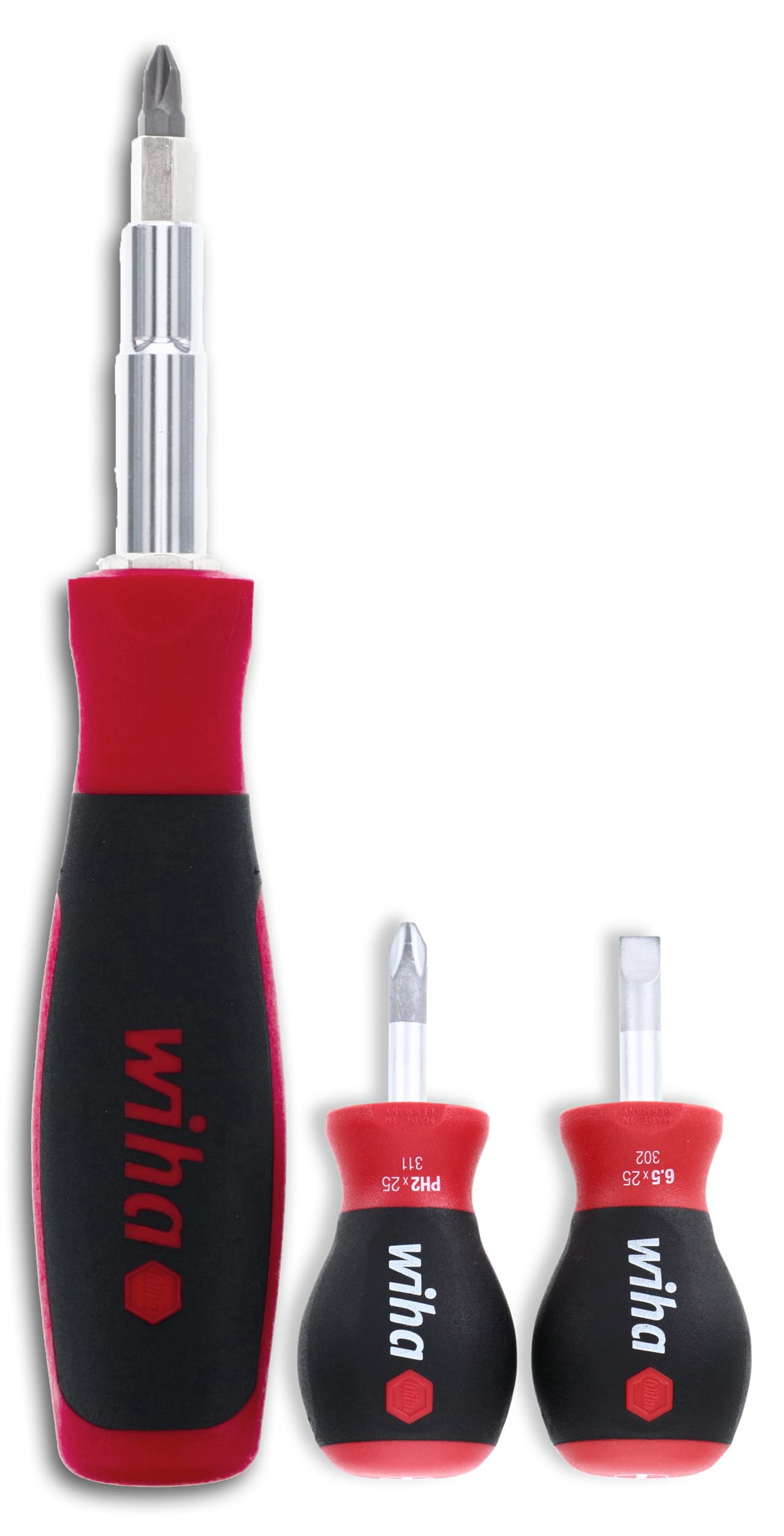 Wiha 77891 11-in-1 Multi-Driver with SoftFinish Handle & 31191 Stubby Screwdriver Set - Phillips #2 and Slotted 5.5mm - Perfect for Home Repairs, Electronics, and DIY Projects