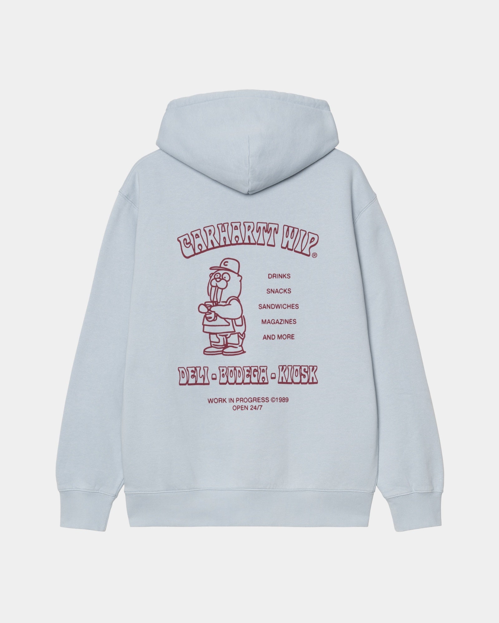 Hooded Sandwich Sweatshirt for Men & Women - Cozy Pullover Hoodie in Blue Fog & Red Colors - Perfect for Casual Wear, Street Style & Outdoor Activities