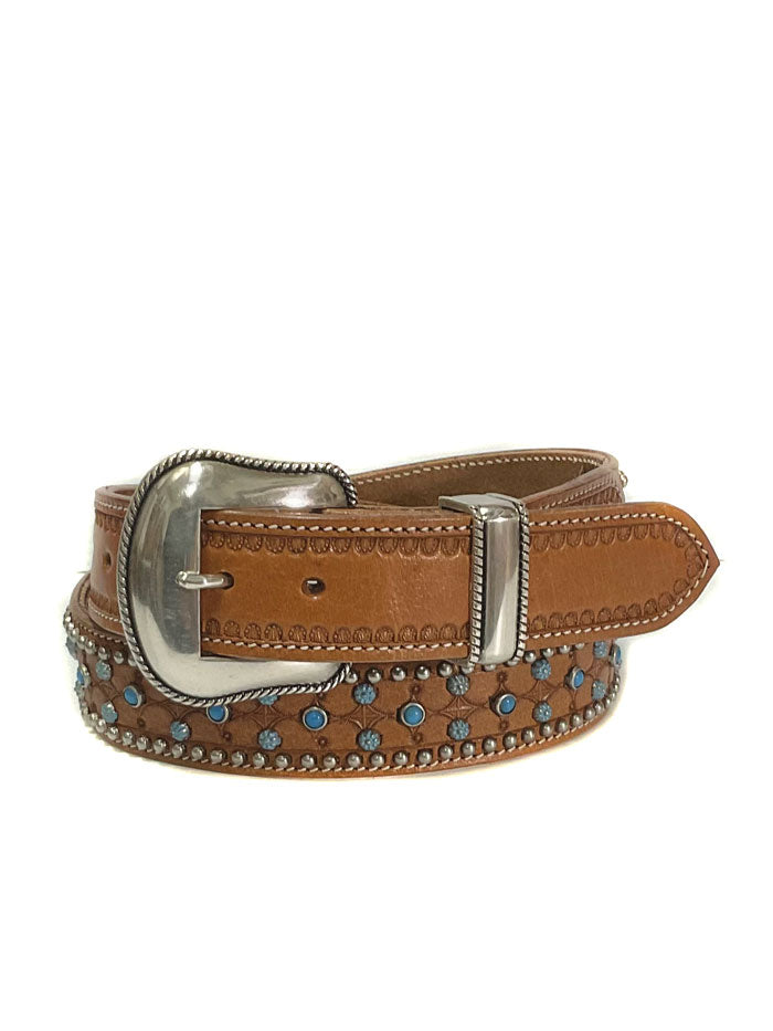Lejon 6300 Women's Basswood Saddle Leather Belt in Cognac Brown - Western Style Fashion Accessory for Cowgirl Boots & Jeans Outfits