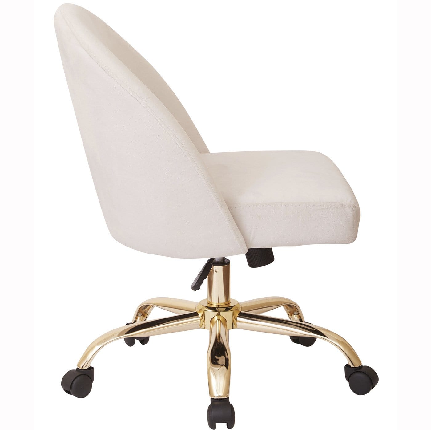 Office Star Ave Six Layton Mid Back Office Chair - Velvet Upholstered Ergonomic Desk Chair with Adjustable Height & Swivel [FL3224G] - Perfect for Home Office, Study, or Workspace