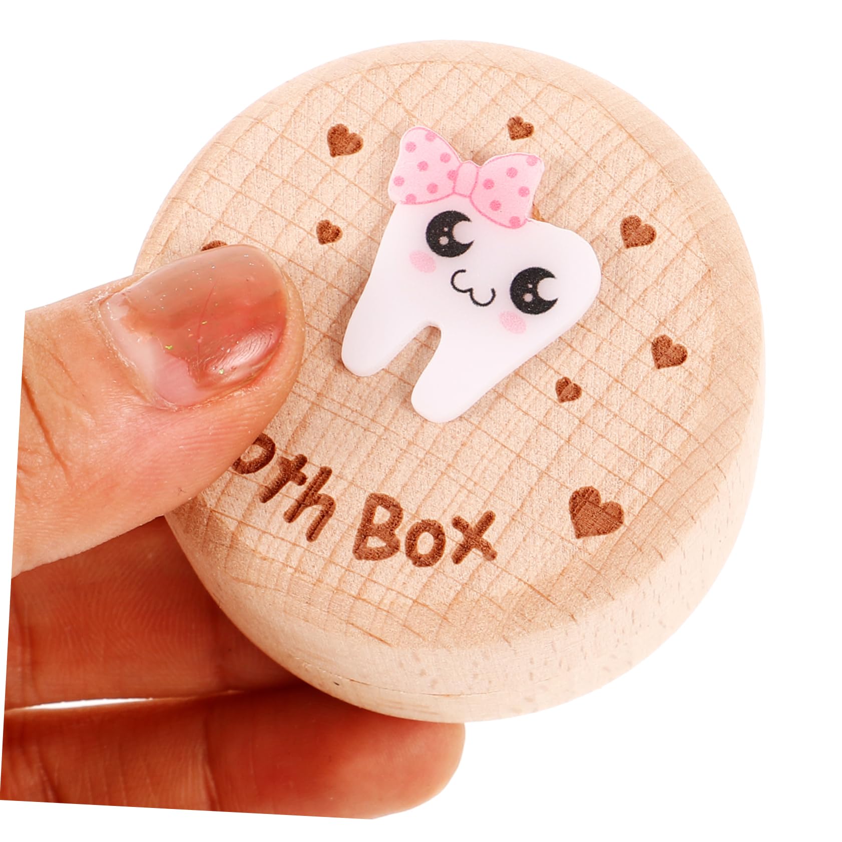 WATIIFUFU Wooden Tooth Keepsake Box for Kids - Cute Baby Tooth Storage Container | First Tooth Fairy Gift | Baby Shower Present | Nursery Decor & Childhood Memory Preservation
