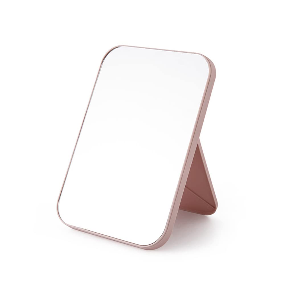 Portable Folding Vanity Mirror with Stand - Light Pink Makeup Mirror for Women & Girls - Perfect for Travel, Home, and Salon Use