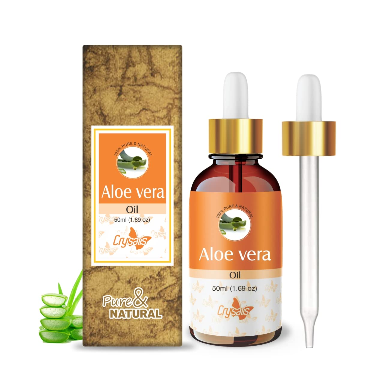 **Organic Aloe Vera (Aloe Barbadensis Miller) Essential Oil - 100% Pure, Undiluted, Natural for Skin & Hair Care | Moisturizes & Protects | 50ml with Dropper | Perfect for DIY Beauty, Massage & Aromatherapy**