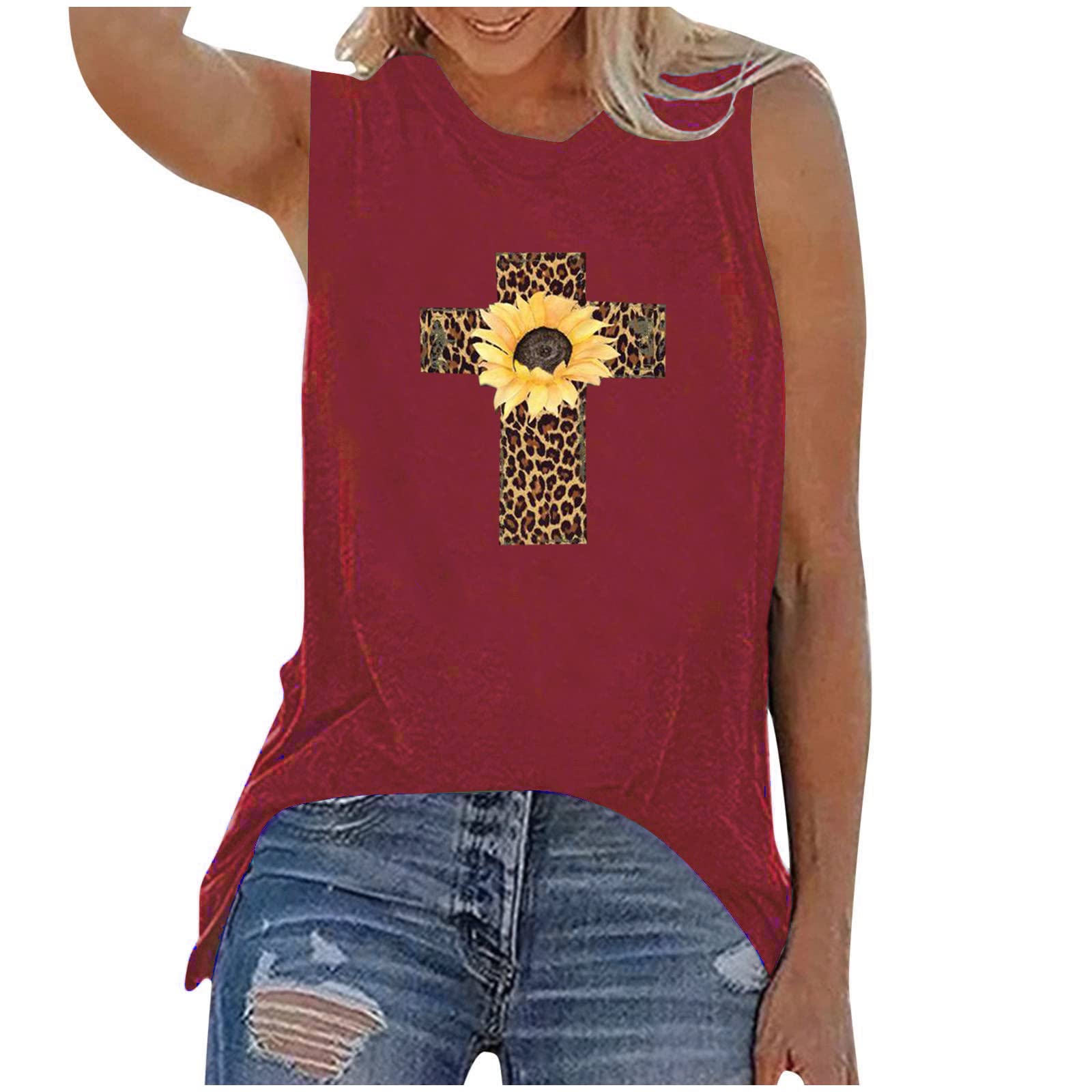 Easter Women's Tank Tops - Sleeveless Casual T-Shirts & Sporty Blouses for Daily Wear, Workouts, and Spring Outfits