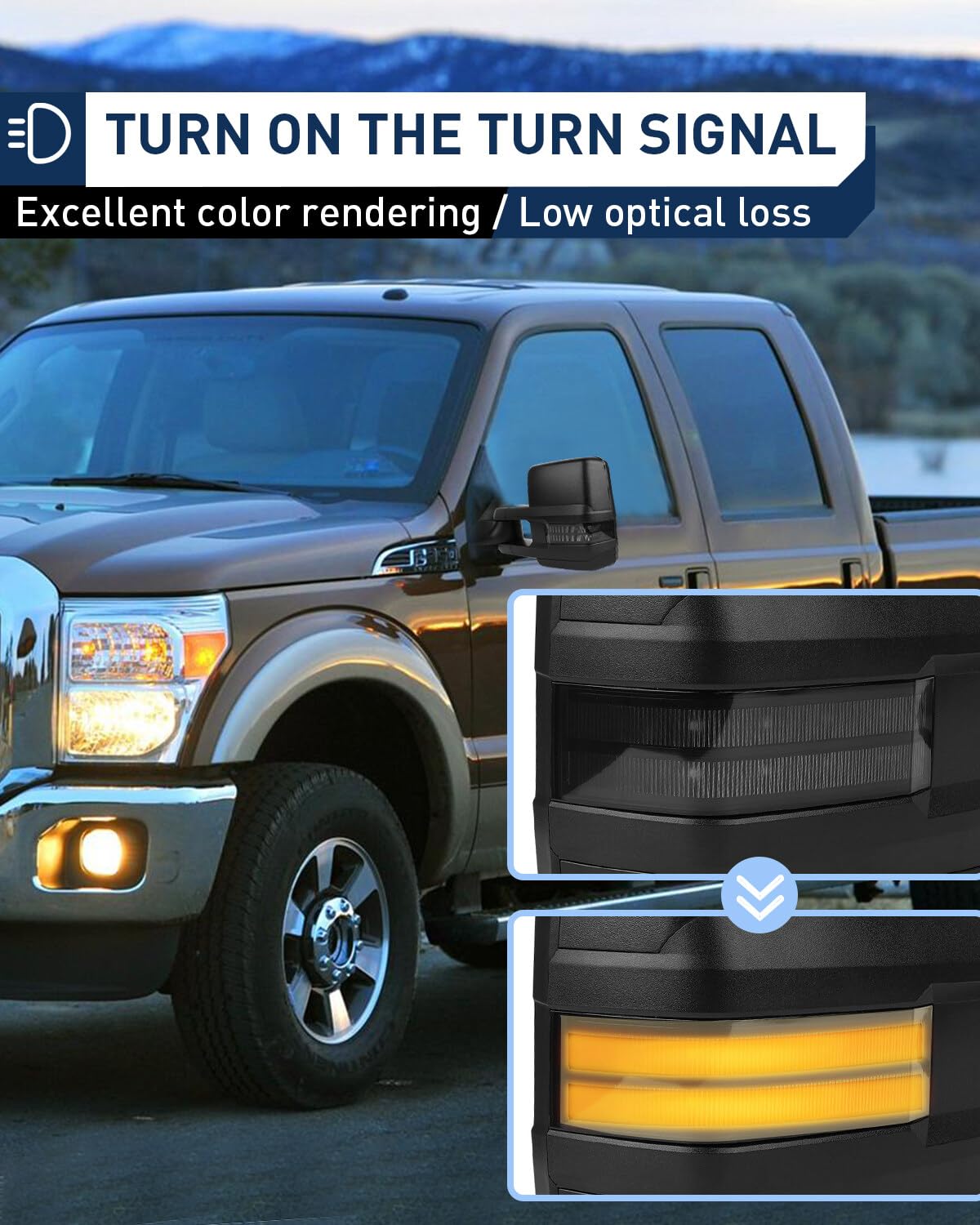 ECCPP Power-Adjustable Towing Mirrors for 1988-1998 Chevy/GMC C1500/K1500 - Black Housing with Turn Signal Lights (Left & Right) - Perfect for Trailering, Towing Boats & Enhanced Road Visibility