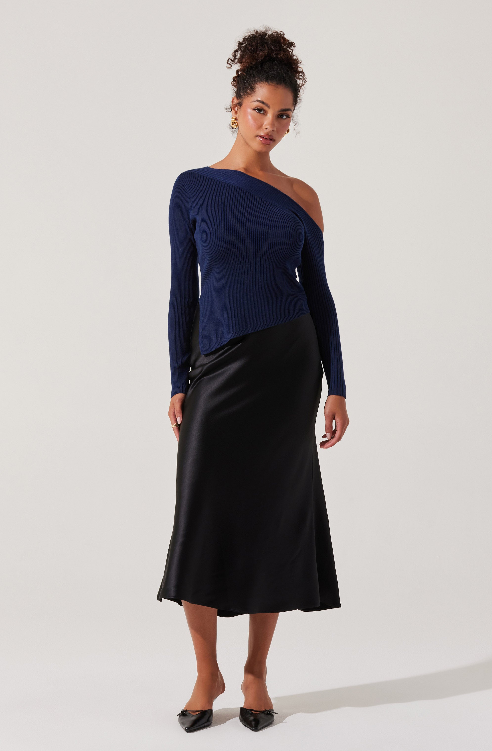 Aldari Off Shoulder Ribbed Sweater for Women - Soft Knit Pullover Top for Casual Wear & Date Nights | Fall Winter Fashion Essential