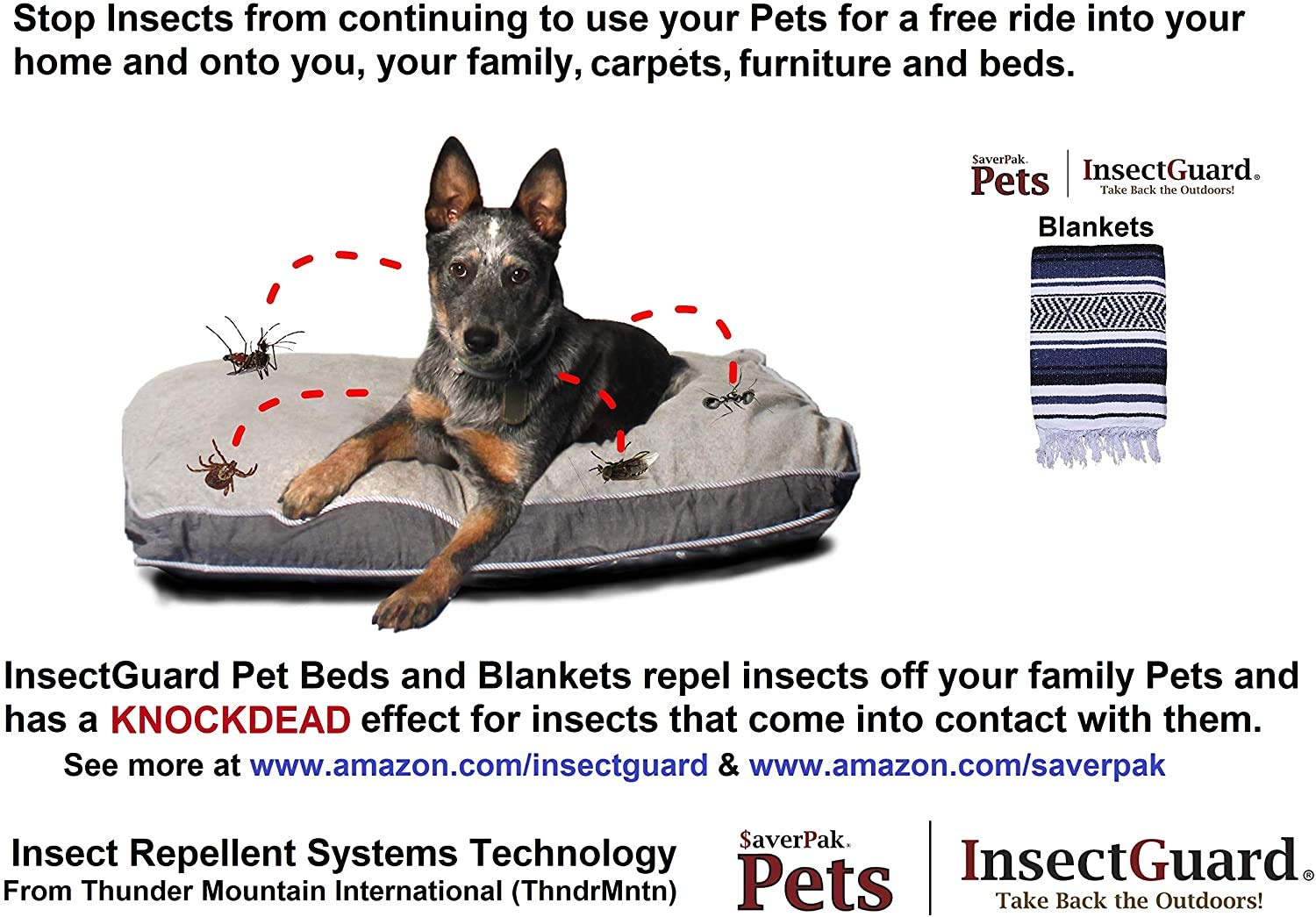 Permethrin-Treated Pet Bed - Mosquito & Tick Repellent for Dogs & Cats, Orthopedic Support, Washable Cover - Home & Travel Use
