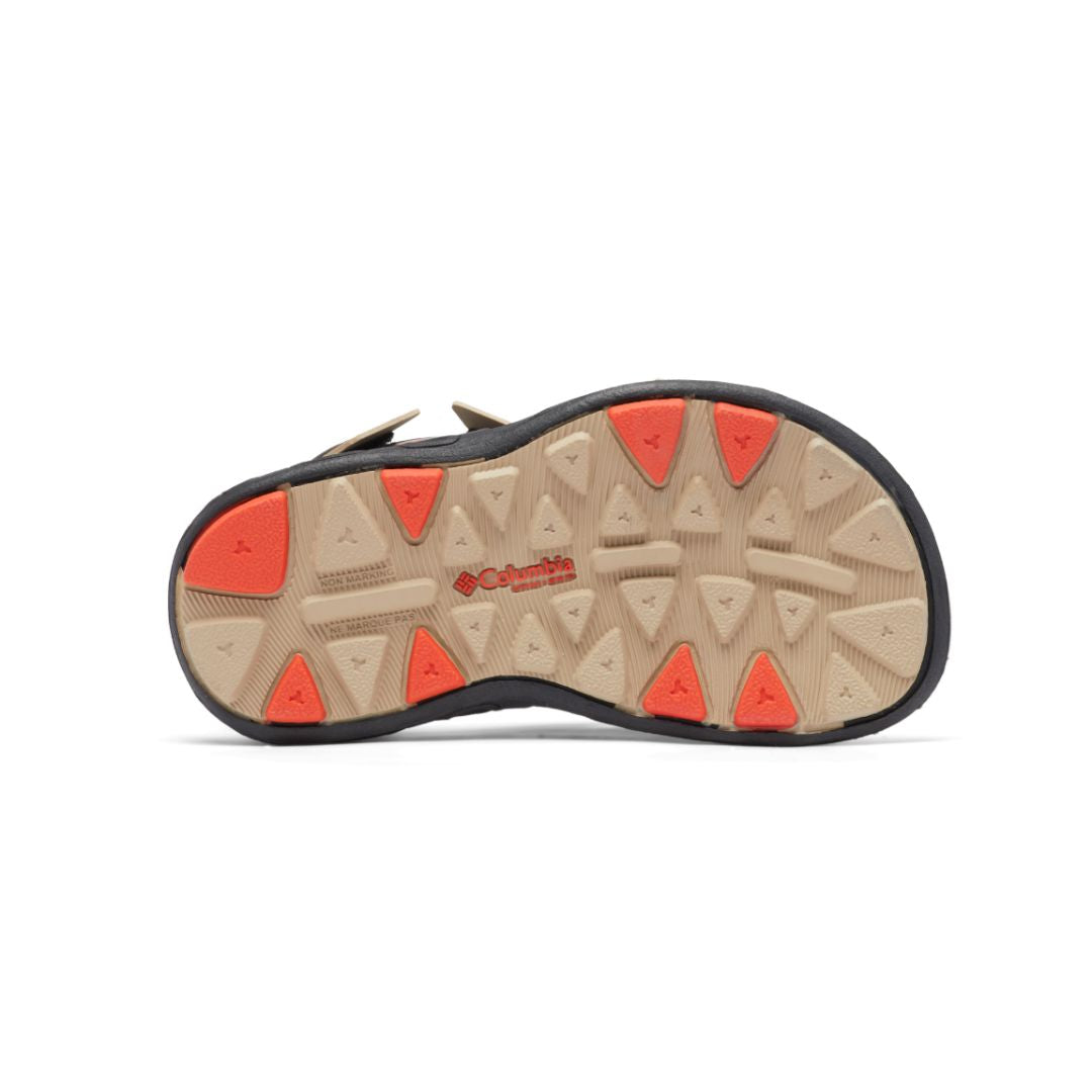 Columbia Ancient Fossil/Spicy Techsun 3 Kids' Adjustable Strap Sandals - Comfortable & Durable for Outdoor Play, Beach & Summer Adventures