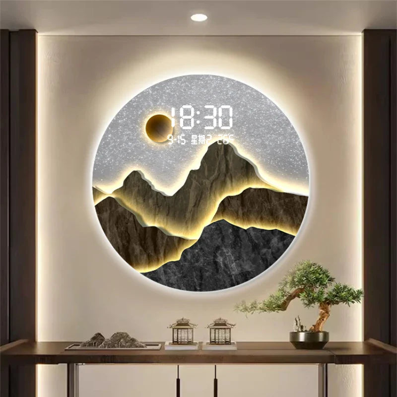 Nordic Wall Clock - Modern Minimalist Wooden Round Wall Clock for Living Room, Bedroom, Office - Silent Non-Ticking Quartz Movement - Perfect Home Decor Gift (12 inch)