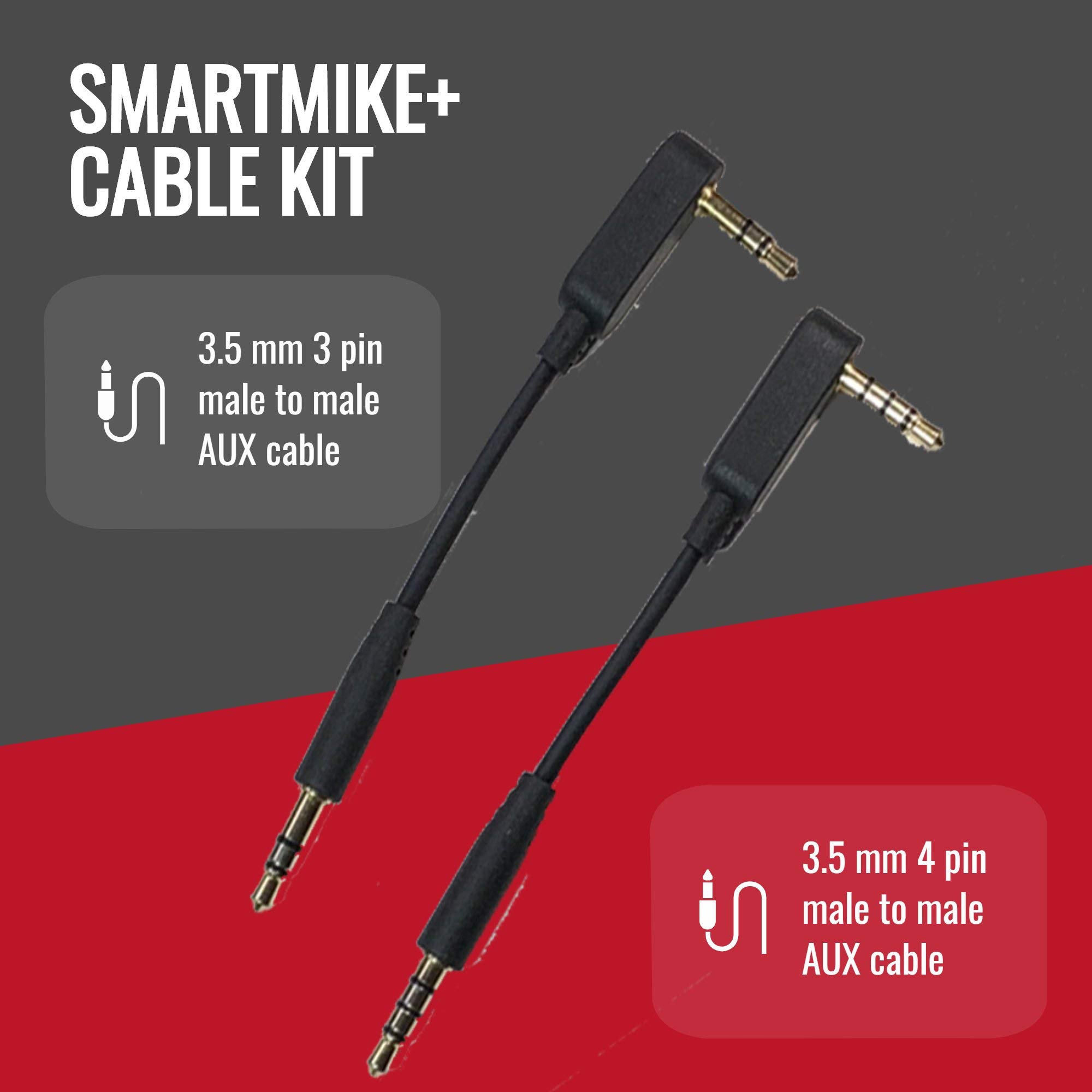 SabineTek SmartMike+ Wireless Bluetooth Microphone with Unidirectional Mic - Rechargeable, Noise Cancelling, Hands-Free for GoPro, Canon Camera, iPhone & Android - Perfect for Vlogging, Live Streaming & Interviews (Black, 2 Pack)