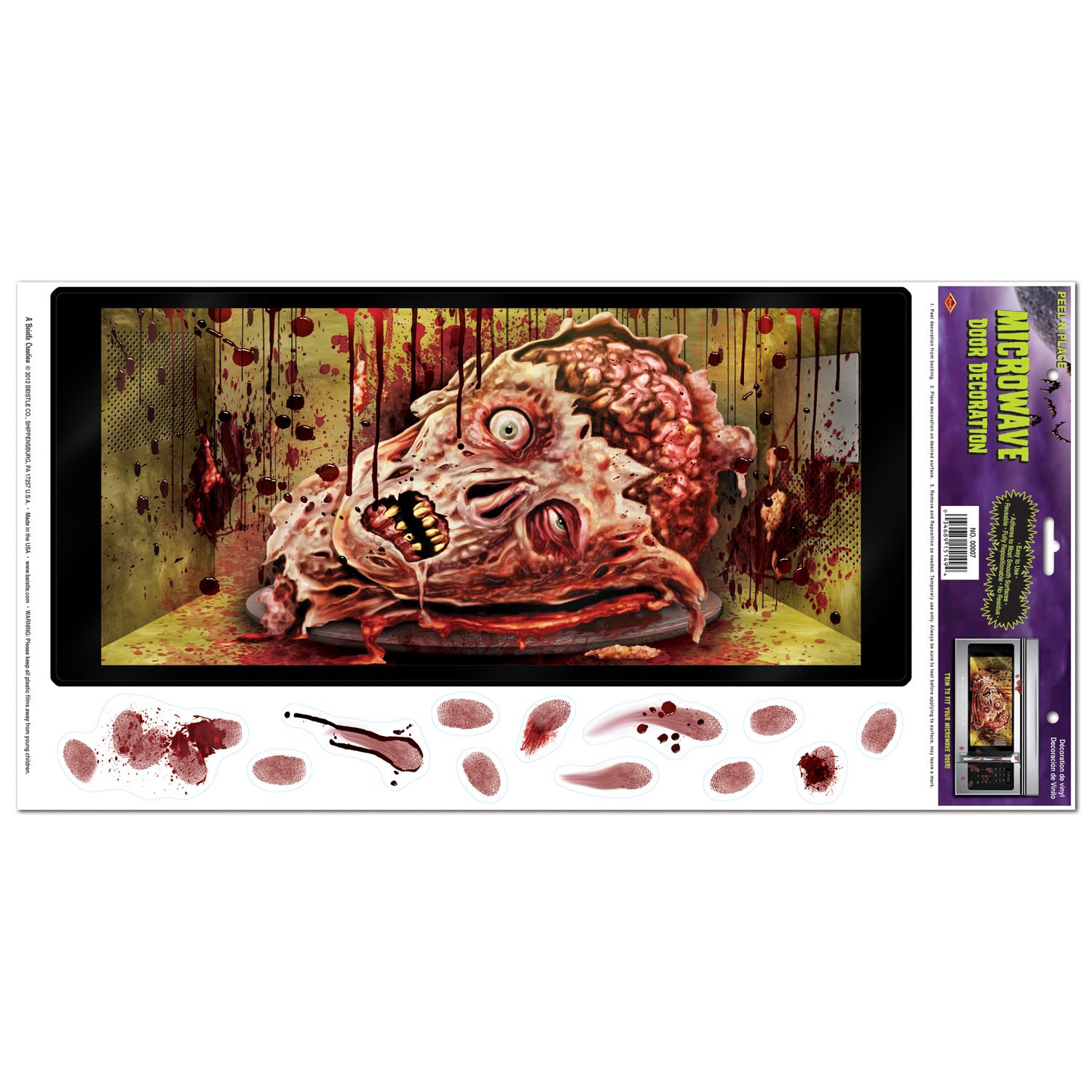 Beistle Halloween Microwave Door Decoration - Spooky Ghost & Pumpkin Design for Microwave Oven - Perfect for Halloween Party Decor, Kitchen & Office Decorations