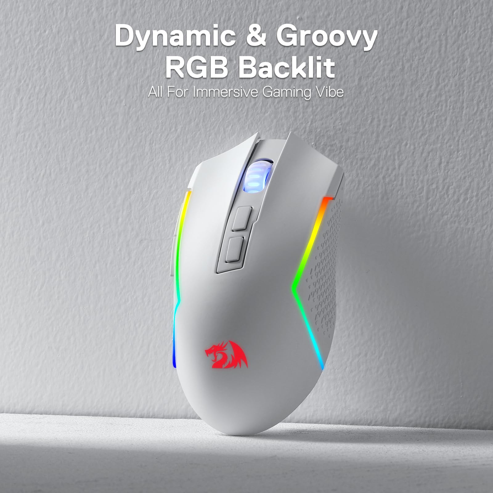 Redragon M693 Wireless Gaming Mouse - 8000 DPI Wired/Wireless Mouse with 3-Mode Connection (BT & 2.4G), 7 Programmable Buttons, Long Battery Life for PC, Mac, Laptop - Perfect for FPS, MOBA & MMO Gaming