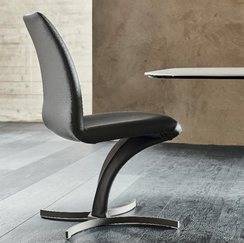 Cattelan Italia Betty Chair - Modern Dining Chair with Upholstered Seat & Metal Legs - Perfect for Kitchen, Dining Room, or Office Decor
