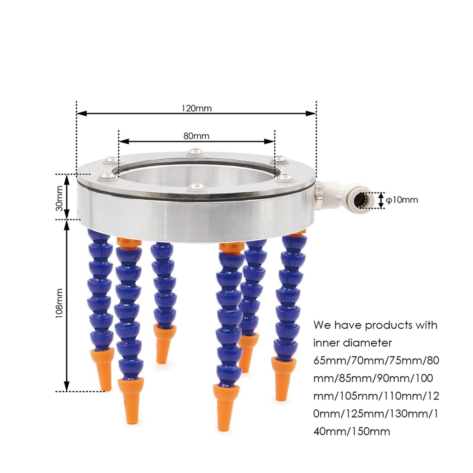 Universal Water Spray Cooling Nozzle for Engraving Machine - Stone Spindle Motor Cooler, CNC Machining Center Accessory (65mm) - Ideal for Metal, Wood & Stone Engraving